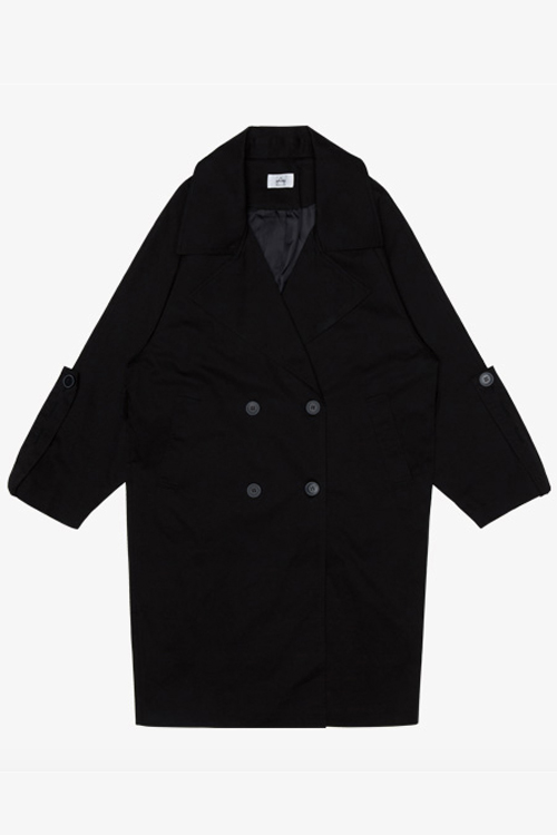 AMONG SEOUL Oversized Trench Coat- Black AMONG SEOUL Oversized Trench Coat- Black