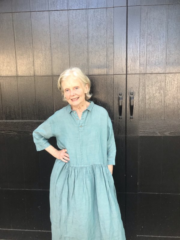 ICHI ANTIQUITES Linen Color Dye Dress - Green ICHI ANTIQUITES Linen Color Dye Dress - Green