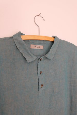 ICHI ANTIQUITES Linen Color Dye Dress - Green ICHI ANTIQUITES Linen Color Dye Dress - Green
