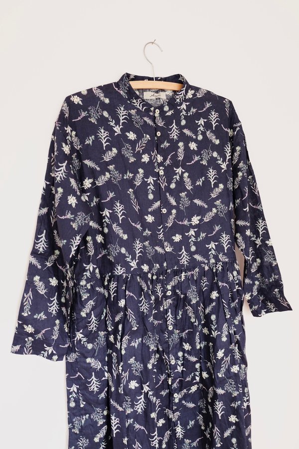 Ichi Antiquités Linen Flower Dress Ichi Antiquités Linen Flower Dress