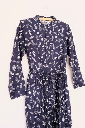 Ichi Antiquités Linen Flower Dress Ichi Antiquités Linen Flower Dress
