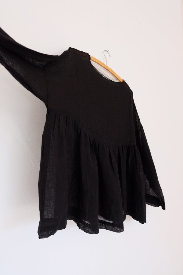 Ichi Antiquités Linen Gauze Pullover - Black Ichi Antiquités Linen Gauze Pullover - Black