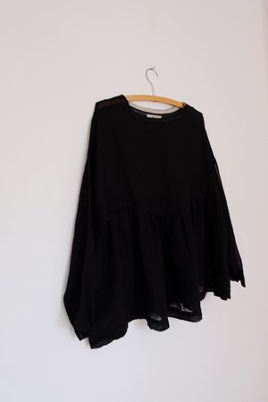 Ichi Antiquités Linen Gauze Pullover - Black Ichi Antiquités Linen Gauze Pullover - Black