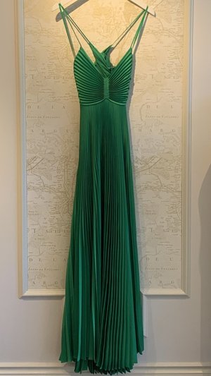 A.L.C. Aries Long Pleated Tie Back Dress - Green | Garmentory