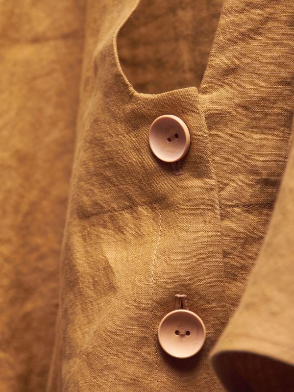 Nancy Stella Soto V-Neck Cropped Shirt - Ochre Nancy Stella Soto V-Neck Cropped Shirt - Ochre