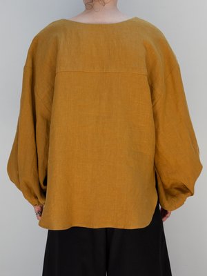 Nancy Stella Soto V-Neck Cropped Shirt - Ochre Nancy Stella Soto V-Neck Cropped Shirt - Ochre