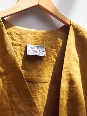 Nancy Stella Soto V-Neck Cropped Shirt - Ochre Nancy Stella Soto V-Neck Cropped Shirt - Ochre