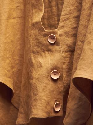 Nancy Stella Soto V-Neck Cropped Shirt - Ochre Nancy Stella Soto V-Neck Cropped Shirt - Ochre
