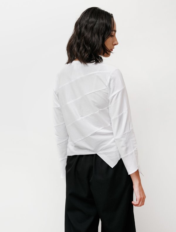 Comme des Garçons Diagonal Patchwork T-Shirt - White Comme des Garçons Diagonal Patchwork T-Shirt - White