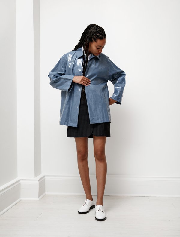 Auralee Linen Enamel Laminate Blouson - Blue | Garmentory