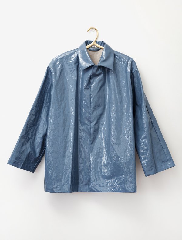 Auralee Linen Enamel Laminate Blouson - Blue | Garmentory
