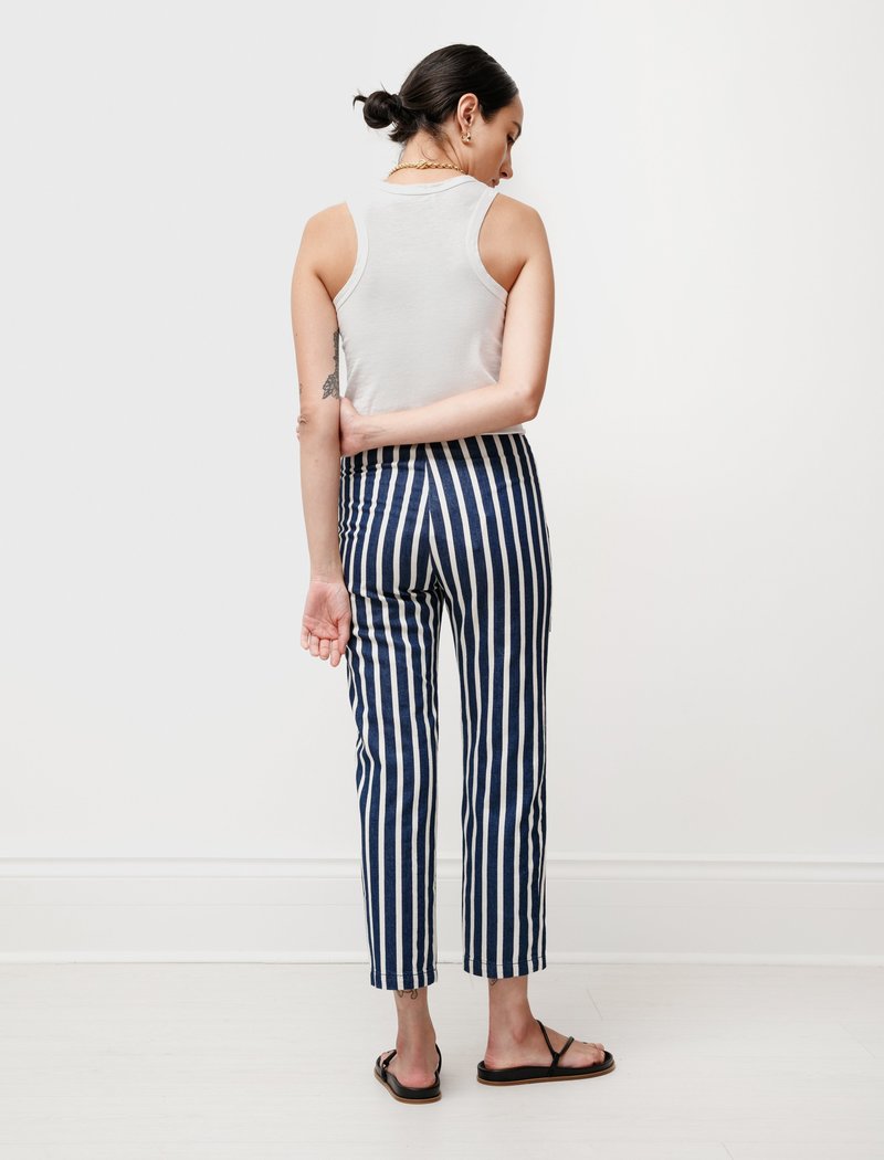 Hache Patch Pocket Striped Denim - Indigo/Creaam Hache Patch Pocket Striped Denim - Indigo/Creaam