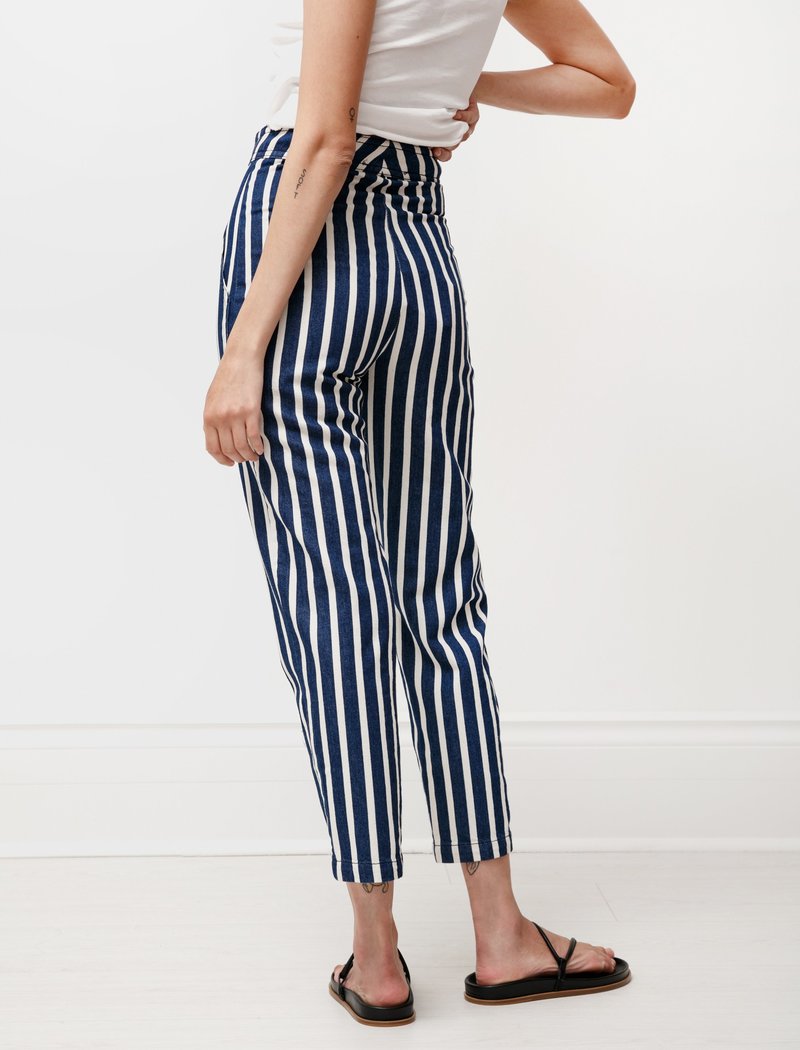 Hache Patch Pocket Striped Denim - Indigo/Creaam Hache Patch Pocket Striped Denim - Indigo/Creaam