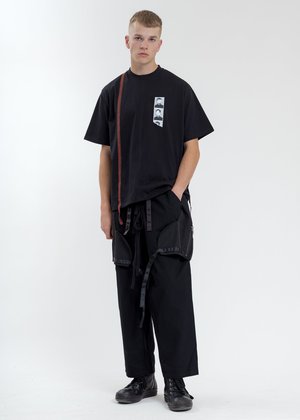 Komakino Boxy Fit T-Shirt With Tape - Black Komakino Boxy Fit T-Shirt With Tape - Black