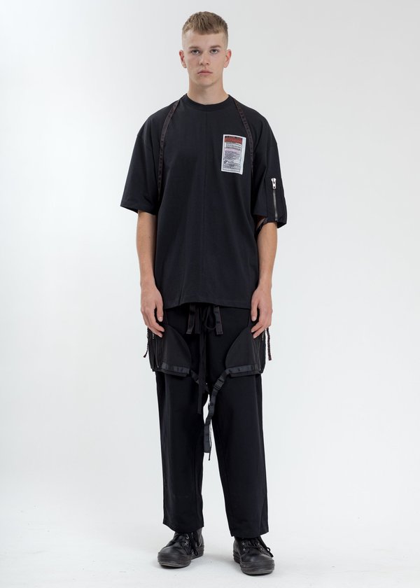 Komakino Loose Fit T-Shirt With Nylon Pocket And Tape - Black Komakino Loose Fit T-Shirt With Nylon Pocket And Tape - Black