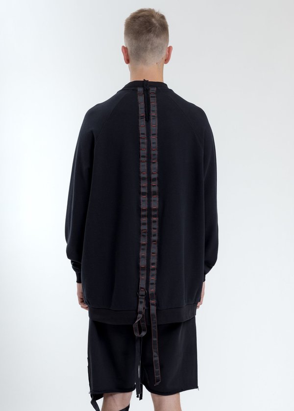 Komakino Oversized Crewneck With Tape - Black Komakino Oversized Crewneck With Tape - Black