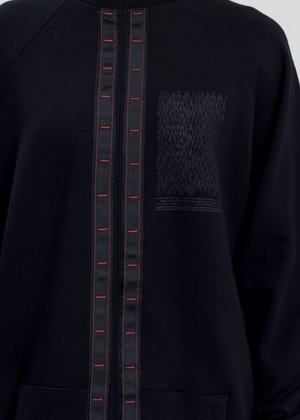 Komakino Oversized Crewneck With Tape - Black Komakino Oversized Crewneck With Tape - Black