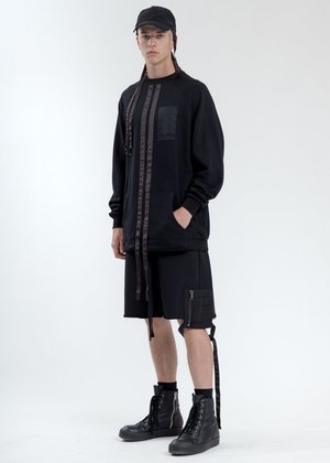 Komakino Oversized Crewneck With Tape - Black Komakino Oversized Crewneck With Tape - Black