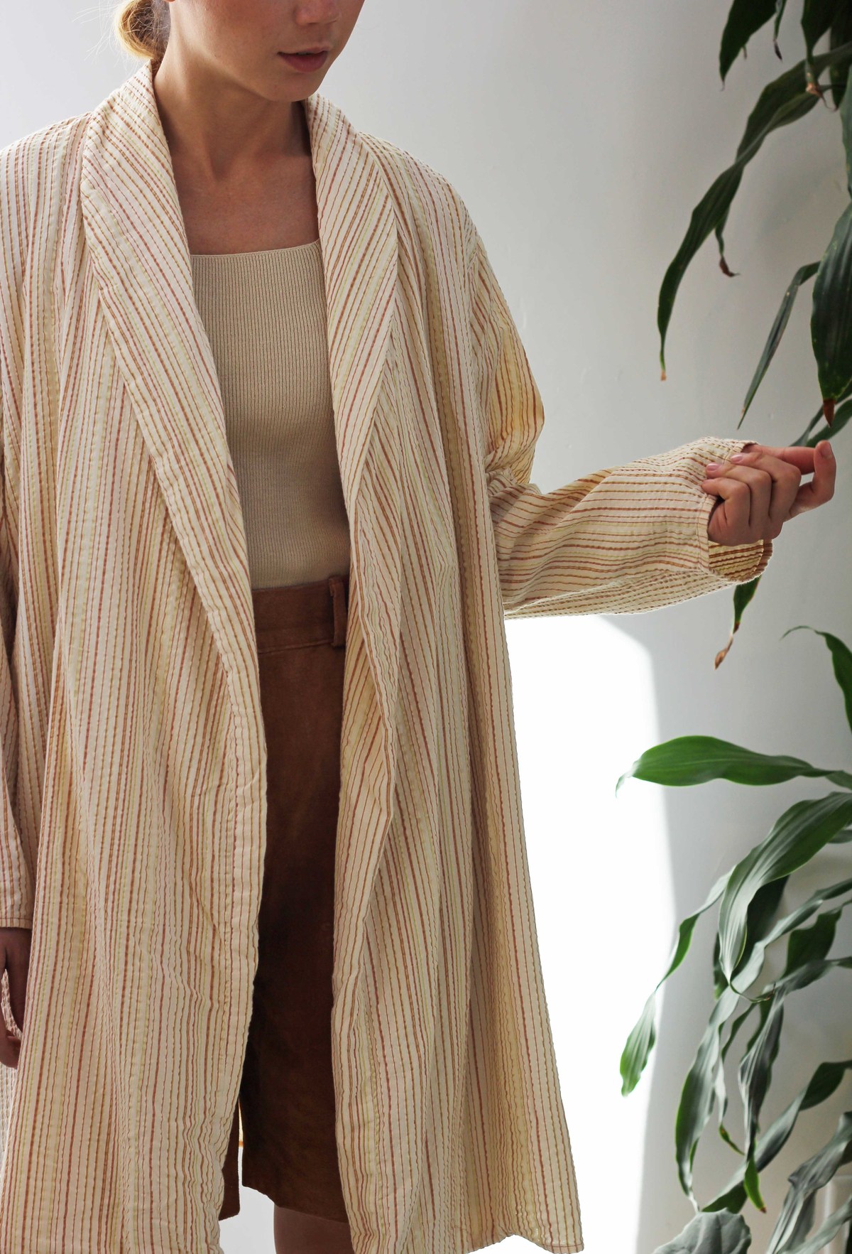 Hey Jude Vintage Texture Striped Robe | Garmentory