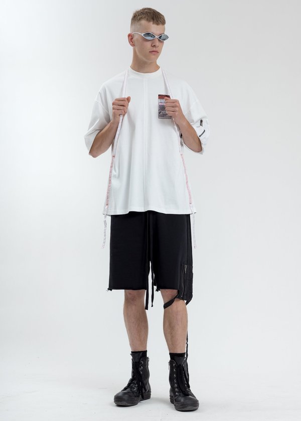 Komakino Green Loose Fit T-Shirt With Nylon Pocket And Tape Komakino Green Loose Fit T-Shirt With Nylon Pocket And Tape