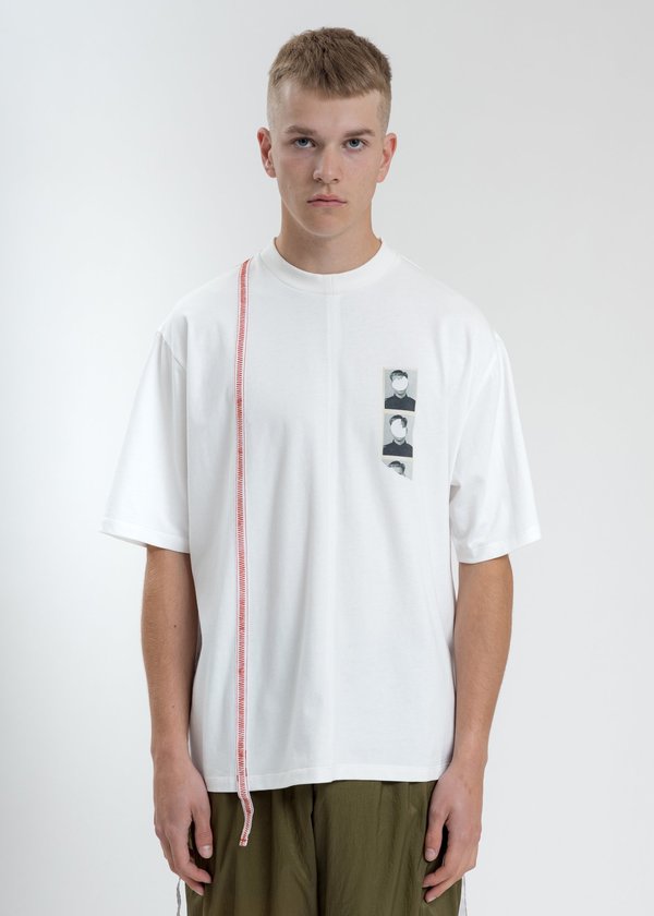 Komakino Boxy Fit T-Shirt With Tape - White Komakino Boxy Fit T-Shirt With Tape - White