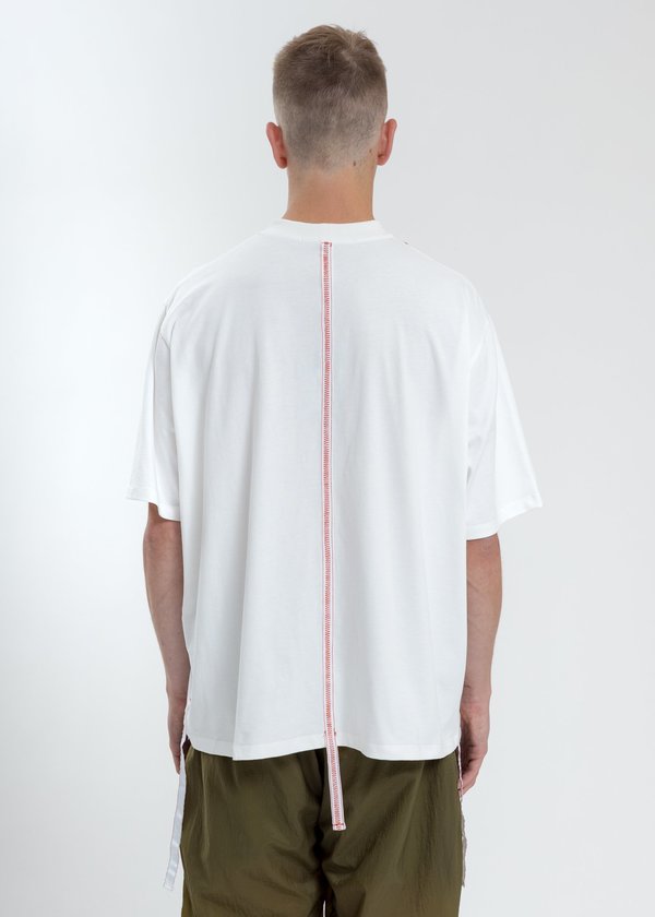 Komakino Boxy Fit T-Shirt With Tape - White Komakino Boxy Fit T-Shirt With Tape - White