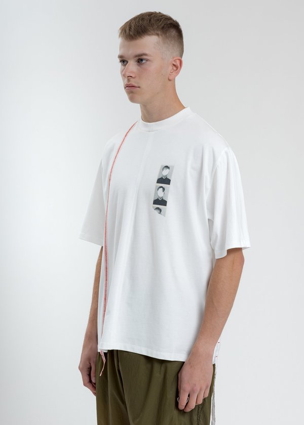 Komakino Boxy Fit T-Shirt With Tape - White Komakino Boxy Fit T-Shirt With Tape - White