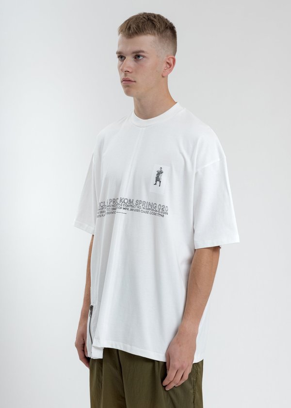 Komakino Loose Fit T-Shirt With Nylon Pocket - White Komakino Loose Fit T-Shirt With Nylon Pocket - White