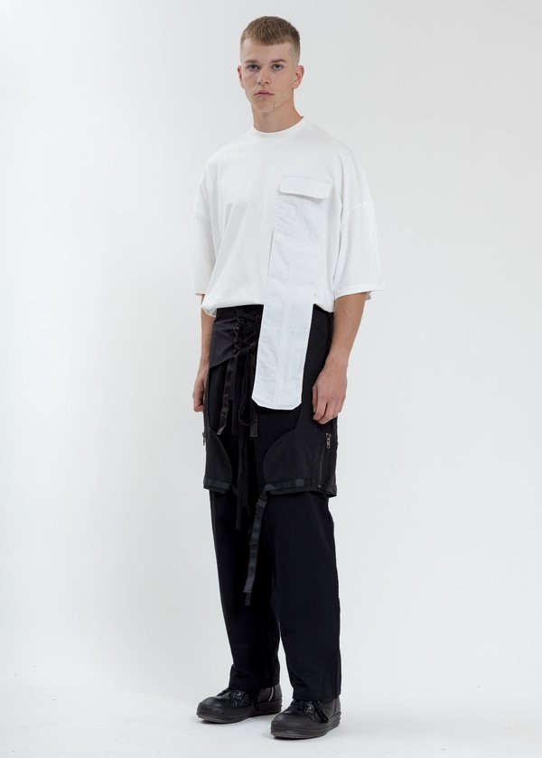 Komakino Oversized T-Shirt With Nylon Pocket - White Komakino Oversized T-Shirt With Nylon Pocket - White