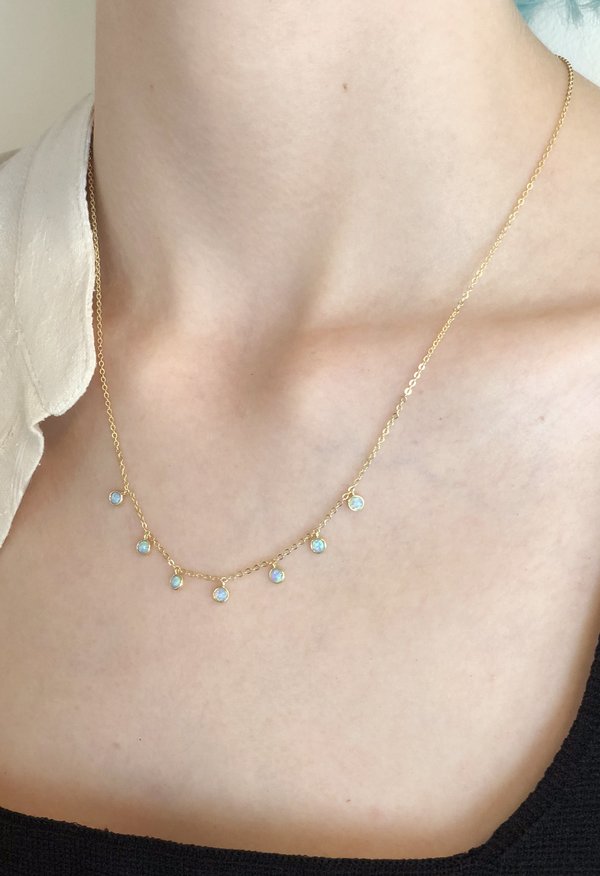Nicole Kwon Concept Store Opal Dangle Necklace - 14k Gold Vermeil Nicole Kwon Concept Store Opal Dangle Necklace - 14k Gold Vermeil