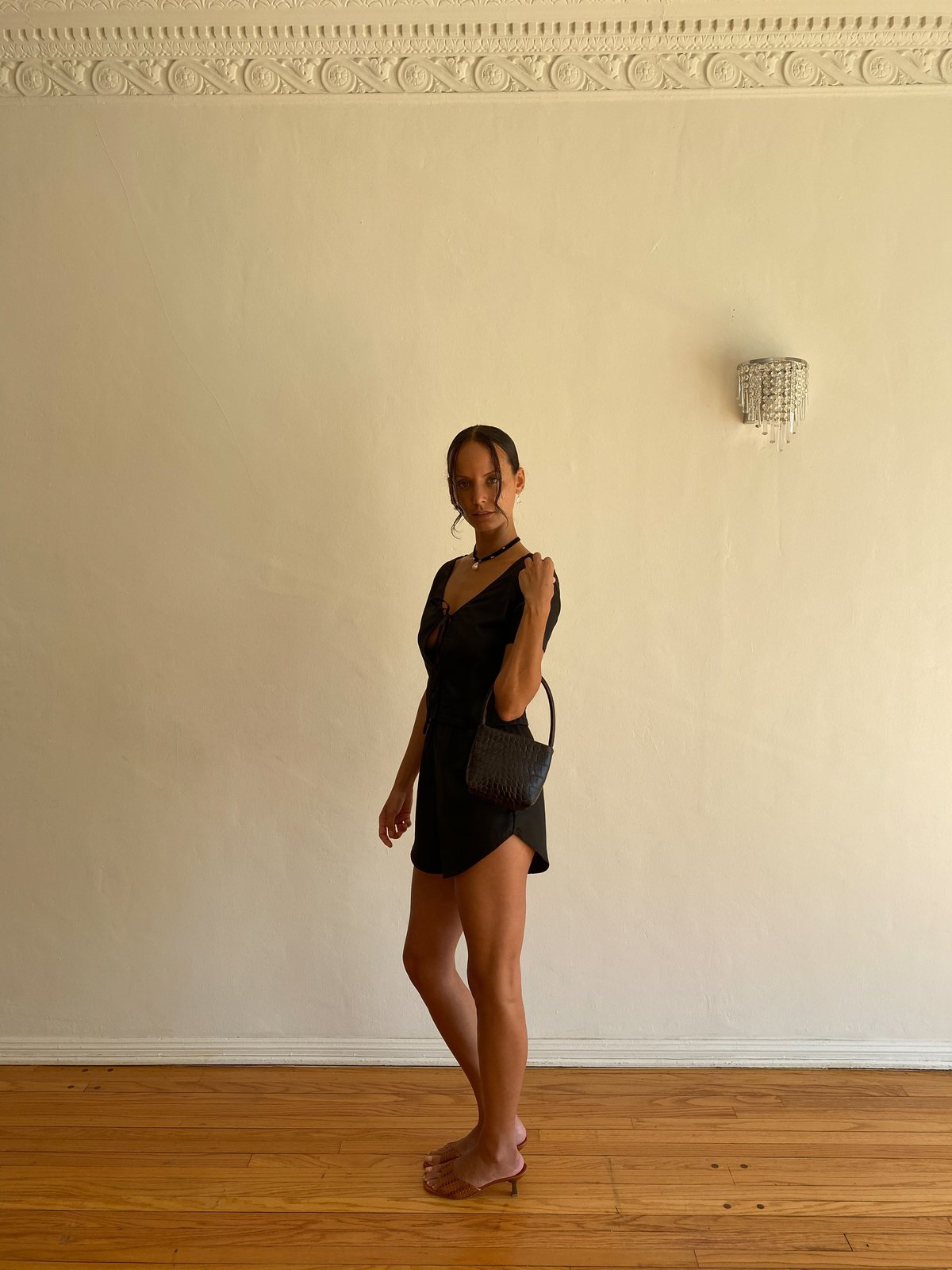 Lisa Says Gah Capri Set - Black Satin - Image 3 of 8