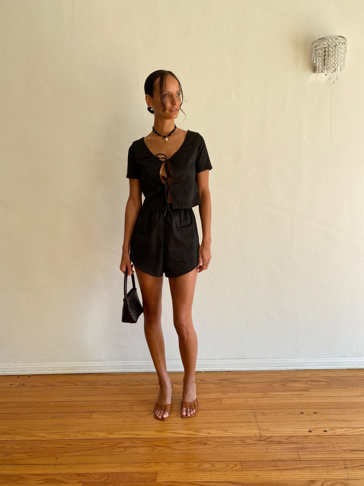 Lisa Says Gah Capri Set - Black Satin - Image 7 of 8