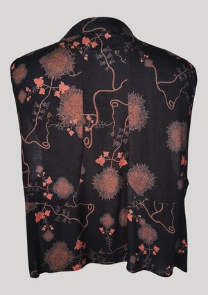 Berenik SHORT SLEEVELESS RAYON BLOUSE - black/rust print Berenik SHORT SLEEVELESS RAYON BLOUSE - black/rust print