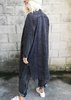 Berenik COAT LONG REVERS - DENIM washed black - Thumbnail 3