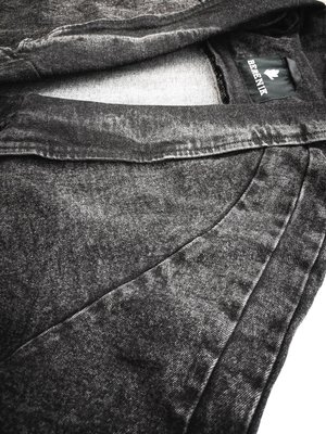 Berenik LONG REVERS DENIM COAT - washed black Berenik LONG REVERS DENIM COAT - washed black