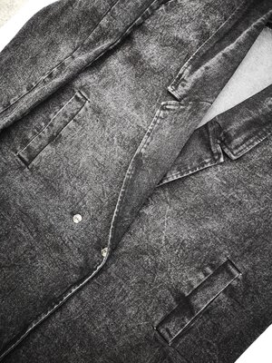 Berenik LONG REVERS DENIM COAT - washed black Berenik LONG REVERS DENIM COAT - washed black
