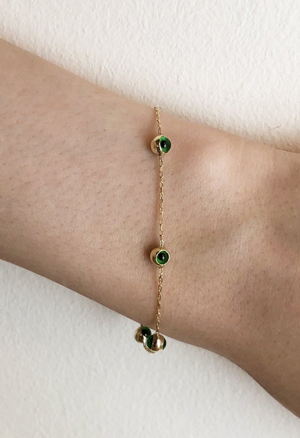 SS JEWELRY Green Chain Eye Bracelet SS JEWELRY Green Chain Eye Bracelet