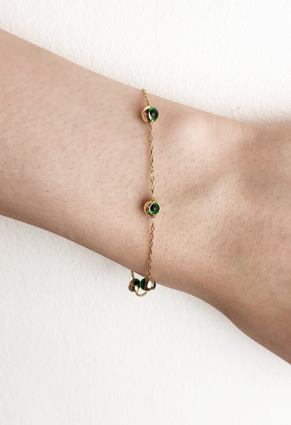 SS JEWELRY Green Chain Eye Bracelet SS JEWELRY Green Chain Eye Bracelet