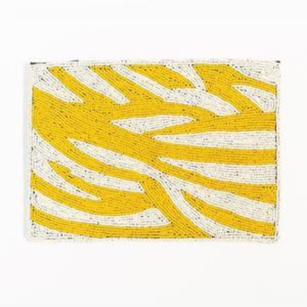 Ink + Alloy Beaded Clutch - Yellow Zebra Ink + Alloy Beaded Clutch - Yellow Zebra