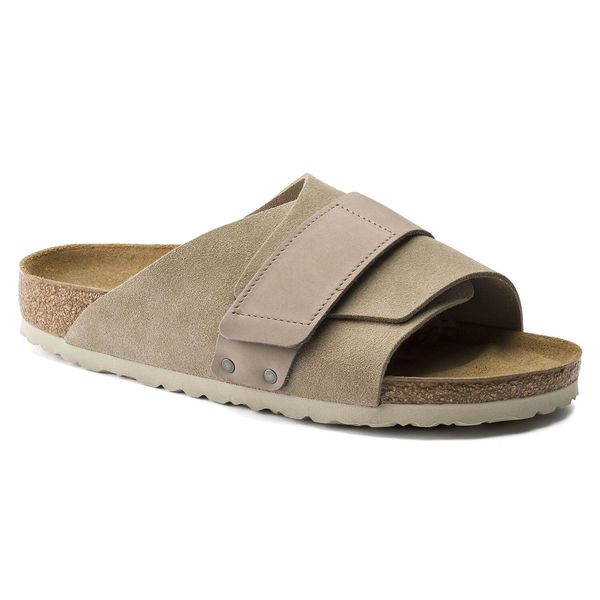 Birkenstock Kyoto Nubuck/Suede Leather Sandals - Taupe Birkenstock Kyoto Nubuck/Suede Leather Sandals - Taupe
