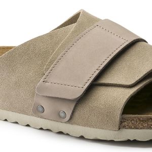 Birkenstock Kyoto Nubuck/Suede Leather Sandals - Taupe Birkenstock Kyoto Nubuck/Suede Leather Sandals - Taupe