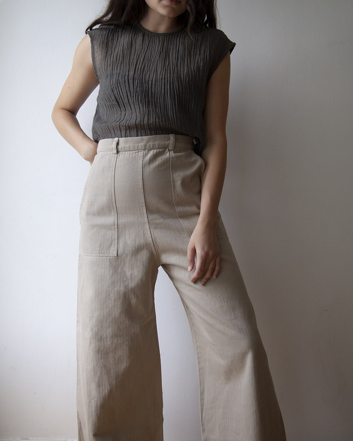 First Rite Wide Trouser - Khaki 
