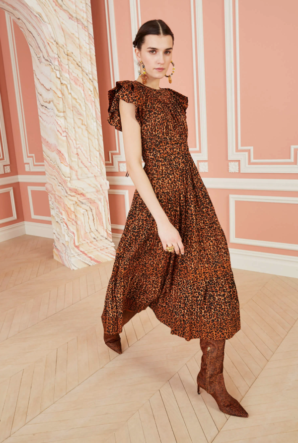 ulla johnson leopard dress