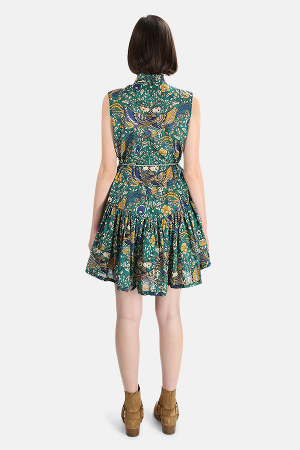 Zimmermann Edie Drop Waist Short Dress - Peacock Zimmermann Edie Drop Waist Short Dress - Peacock