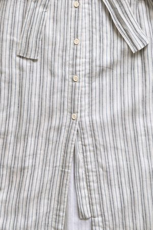 Karu Striped Khadi Cotton House Dress - ceramic blue Karu Striped Khadi Cotton House Dress - ceramic blue