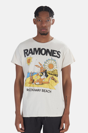 MadeWorn Rock Ramones Rockaway Beach T-Shirt - Off White | Garmentory
