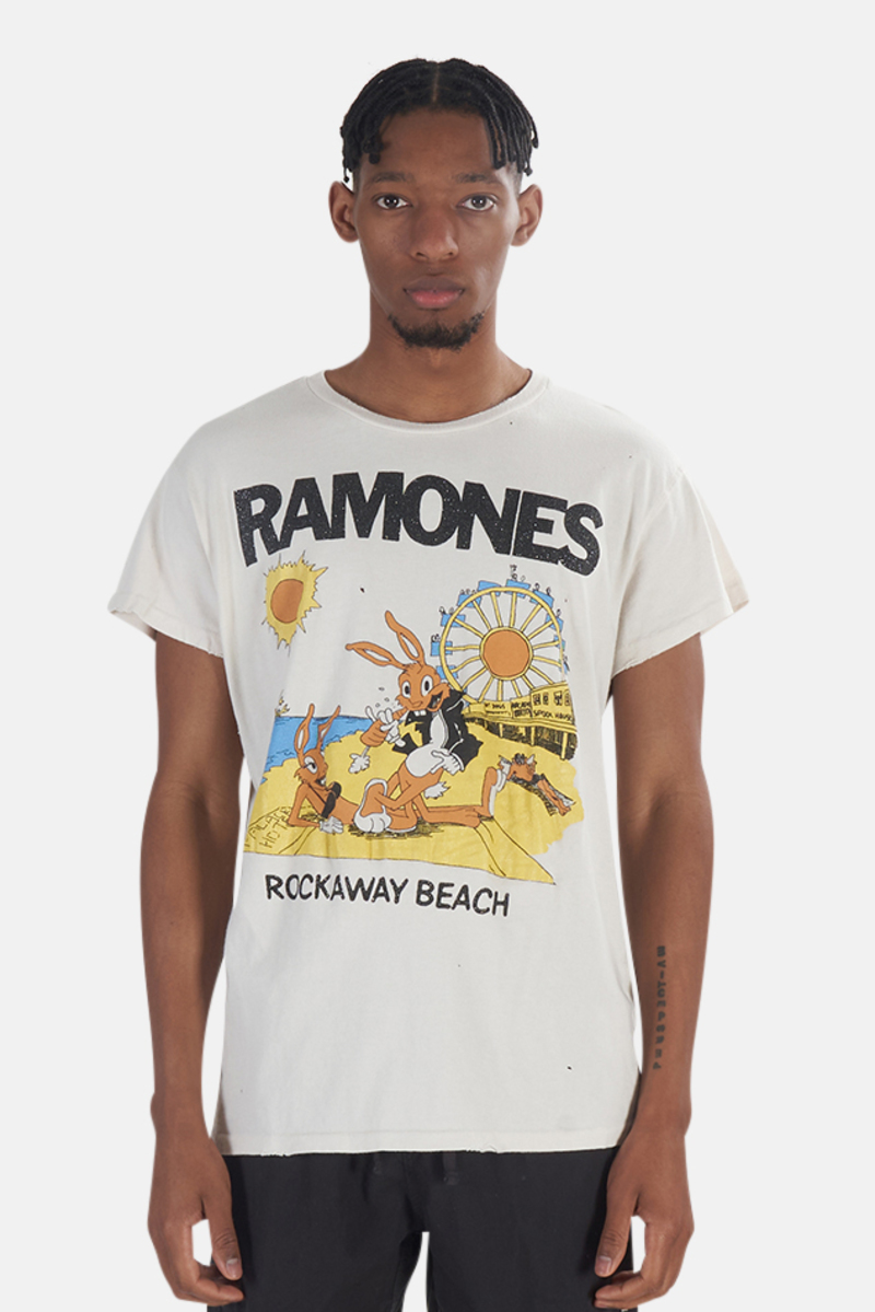 MadeWorn Rock Ramones Rockaway Beach T-Shirt - Off White | Garmentory