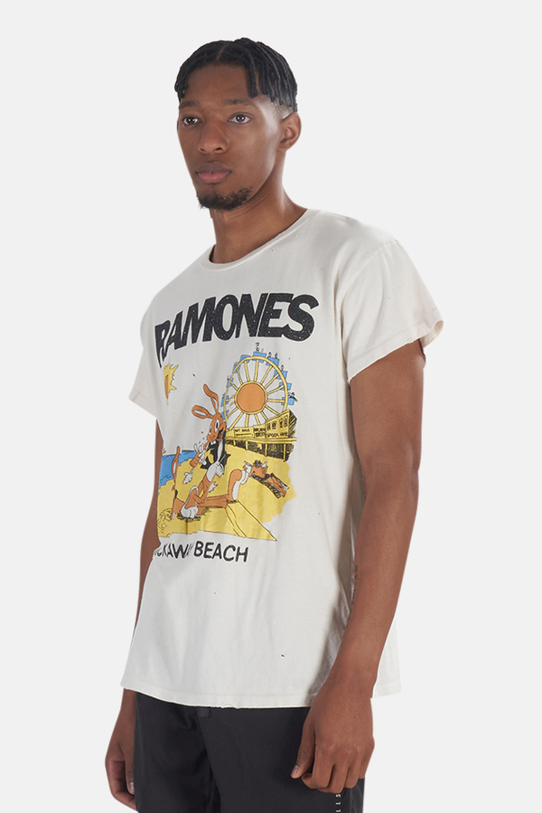 MadeWorn Rock Ramones Rockaway Beach T-Shirt - Off White | Garmentory