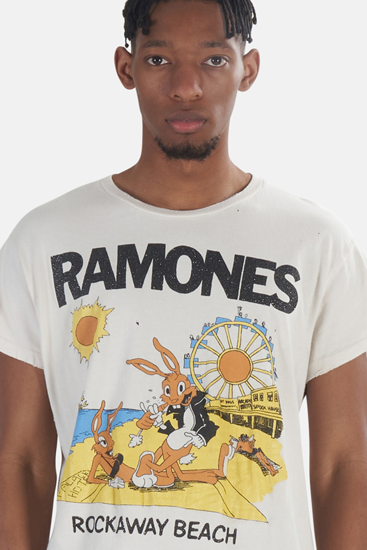 MadeWorn Rock Ramones Rockaway Beach T-Shirt - Off White | Garmentory