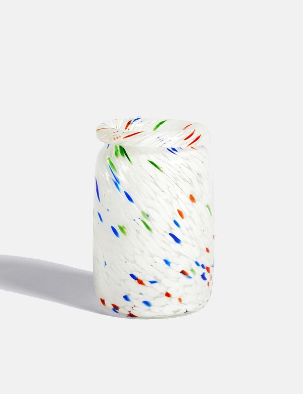 Hay Medium Splash Roll Neck Vase - White Dot Hay Medium Splash Roll Neck Vase - White Dot